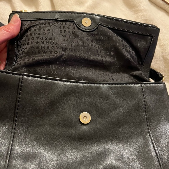 Kate Spade 100% Black Cowhide Leather Crossbody, good condition - Picture 6 of 13